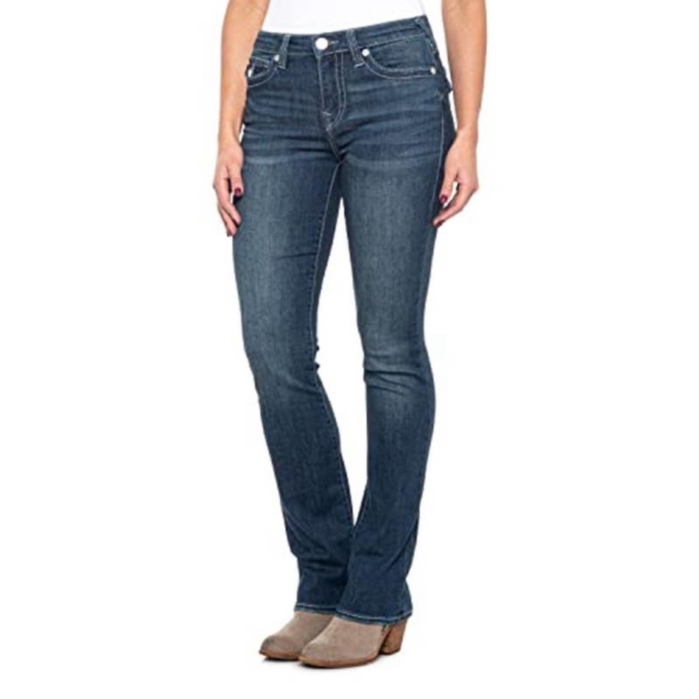 True Religion Billie Mid Rise Straight Flap Jeans NWT Dark Wash Women's 25